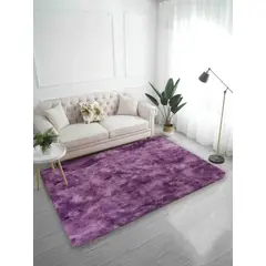 GENERICO - ALFOMBRAS PELUDAS DE COLOR MORADO JASPEADO EN LA MEDIDA 200X300cm