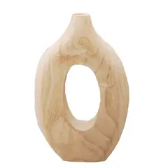 ANTICO HOME - Jarrón En Madera De Paulownia Tallada A Mano Wisteria