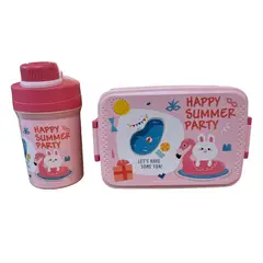 GENERICO - Tapper Fiambrera Hermetico Colacion Lonch Niños Niñas Termo Rosado