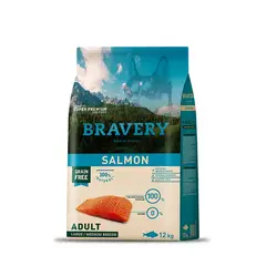 BRAVERY - ALIMENTO DE PERRO ADULTO SALMON RAZA MED-GRAN 12 KG