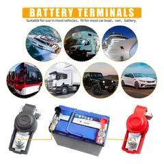 GENERICO - X2 Terminales De Bateria Con Tapas Bornes Auto