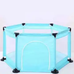 ACTUAL - Corral Hexagonal De Bebé Celeste Con 30 Pelotas