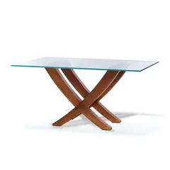 LATAM HOME - Mesa Comedor Alicante Rectangular Vidrio Templado