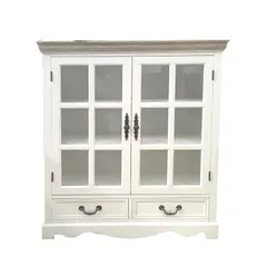 GENERICO - Vitrina clasica cubierta albayalde 12 ventanas con Cajones Ecomuso