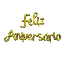 GENERICO - Globos Letras Feliz Cumpleaños Latex Color Dorado