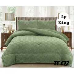 GENERICO - Cobertor invierno texturizado con chiporro 2 plazas cuadrille