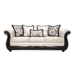 AMERICA DECORA - Sofá 4 personas Grand Búfalo Jaspeado Blanco Deluxe