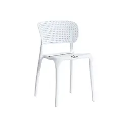 TEVERE - Silla de Escritorio Apilable Blanca