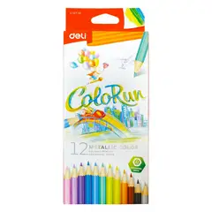 DELI - Set 12 Lápices Colores Metalizados Colorun