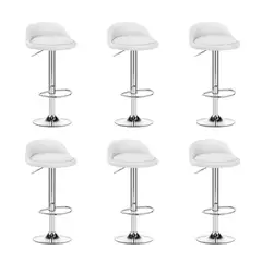 GLOBAL LATIN GROUP - Pack 6 Sillas Piso Bar Taburete - Blanco
