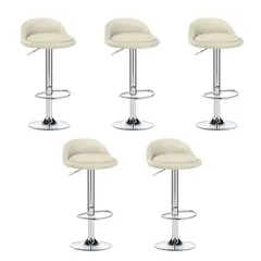 GLOBAL LATIN GROUP - Pack 5 Sillas Piso Bar Taburete - Beige