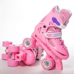 GENERICO - Patines 4 Ruedas Roller Rosado De Niña S