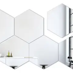 GENERICO - Pack 6 Espejos Adhesivos En Acrilico Hexagonal Decorativo