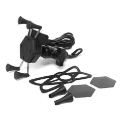 GENERICO - Soporte Teléfono Porta Móvil Moto Y Cargador Usb Tipo Araña