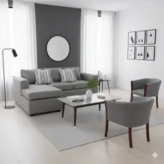 SITIAL HOME - Living 311 Boheme Gris Claro Seccional intercambiable + 2 sitiales