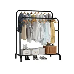 GENERICO - Perchero Colgador y Organizador Para Ropa Metálico Doble Barra JR