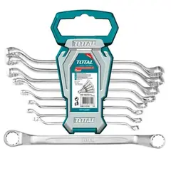 TOTAL TOOLS - Juego De Llaves Curva Doble Corona 8 Piezas Total