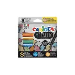 CARIOCA - Plumones Metallic Punta Maxi 6 Colores - SC