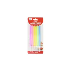 HOMEWELL - Velas Cumpleaños Color 6pcs