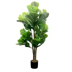 ARBUSTO REAL - Planta Artificial Ficus Premium LYRATA 120 cm. / 134 Hojas