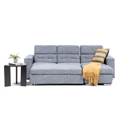 VYS SPA - SOFA CAMA DANTE GRIS ORIENTACION BIDIRECCIONAL Y CABECERA ABATIBLE.