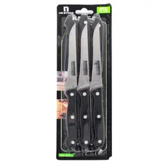OEM - Set 6 Cuchillos De Acero Mango Acrílico Negro