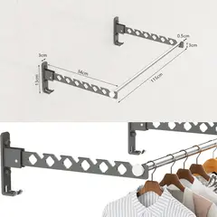 AIZO - Tendedero Plegable Colgador Ropa 180grados De Ajuste+varilla
