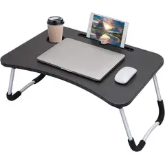GENERICO - Mesa Cama Desayuno Madera Bandeja 40x60x28cm NEGRO