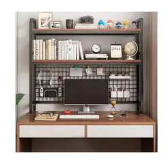 GENERICO - Organizador De Escritorio Multifuncional Con Repisa Metal NEGRO