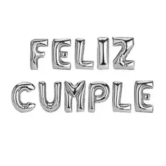 GENERICO - Globos Diseño Feliz Cumpleaños Latex Color Plateado