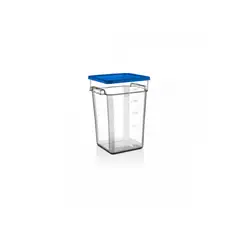 GASTROPLAST - RECIPIENTE POLICARBONATO CUADRADO 20.8 LT CON TAPA AZUL