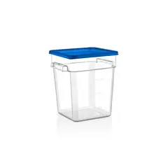 GASTROPLAST - RECIPIENTE POLICARBONATO CUADRADO 17,2 LT CON TAPA AZUL