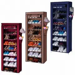 GENERICO - Zapatero Organizador De Zapatos 9 Pisos 30 Pares Con Funda- GRIS