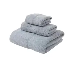 GENERICO - Pack 3 Toallas Gris Cuerpo Manos Y Cara 100% Algodon