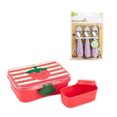 SKIP HOP - Pack Tupper de Alimento Zoo Frutilla + Set 3 cucharas
