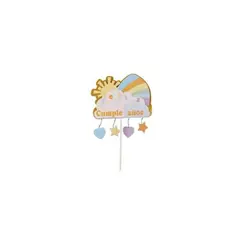 GENERICO - Topper De Nube y Arcoiris Con Luces 14x21cm