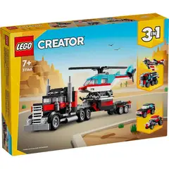 LEGO - Creator Camión Plataforma Con Helicóptero