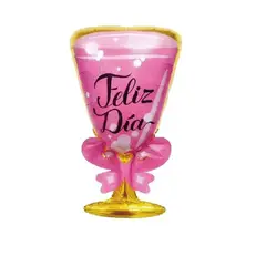 GENERICO - Globo Copa Feliz Dia Color Rosa 46X81 Cm