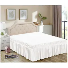 GENERICO - Faldón de cama - Faldones para base cama King BLANCO…