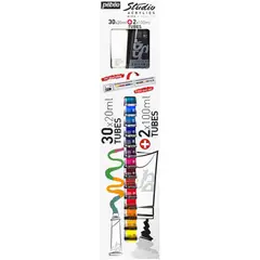 PEBEO - Acrílico Studio Pack 30 Colores 20ml + 2 Colores 100ml