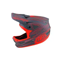 TROY LEE DESIGNS - Casco Bicicleta D3 Fiberlite SpiderStripe Gris Rojo Talla L