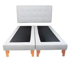 MUEBLES NEW - CAMA KING GRIS LINO