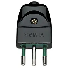 VIMAR - ENCHUFE MACHO VOLANTE 2P+T 10A S11 AXIAL NEGRO