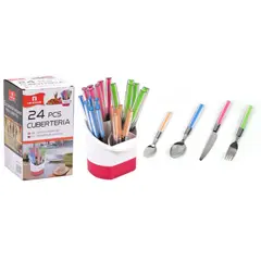 OEM - Set de Cubertería 24 Piezas Acero Inoxidable