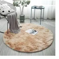 GENERICO - Alfombra redonda 120 x 120 jaspeada Beige