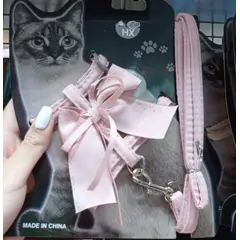 GENERICO - Arnes Para Gatos Con Forma De Lazo Rosa