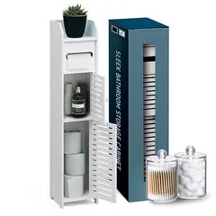 GENERICO - Clóset Esquinero Pequeño Para Baño Con Puertas Y Estantes