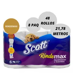 SCOTT - Papel Higiénico Rindemax 8 Paq 21 M