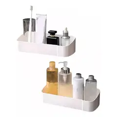 ESHOPANGIE - Organizador Ducha Baño Cocina Plástico Adhesivo Con Perchas