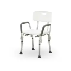 MEDICALTEC - Silla Para Baño y Ducha Con Respaldo y Apoyabrazos
